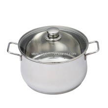 Kitchen Stainless Steel Stock Pot with Glass Lid